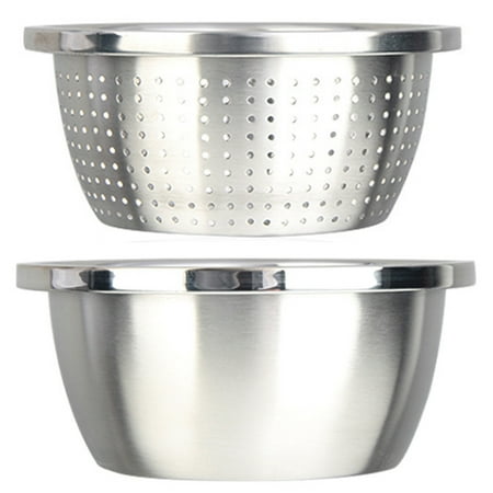 2PCS Thickened Stainless Steel Basin Use Kitchen Egg Beater and Noodle Soup Drain Bowl Vegetable Sink Set
2PCS Thickened Stainless Steel Basin Use Kitchen Egg Beater and Noodle Soup Drain Bowl Vegetable Sink Set