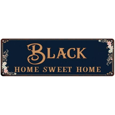 BLACK Home Sweet Home Victorian Look Personalized 6x18 Metal Sign 106180046188