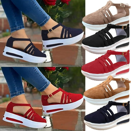 Cethrio Women s Comfort Flatform Sandals- Wide Width Platform Wedge Buckle Closed Toe Round Toe on Clearance Black Dressy Sandals/ Slides Size 9.5
Cethrio Women s Comfort Flatform Sandals- Wide Width Platform Wedge Buckle Closed Toe Round Toe on Clearance Black Dressy Sandals/ Slides Size 9.5