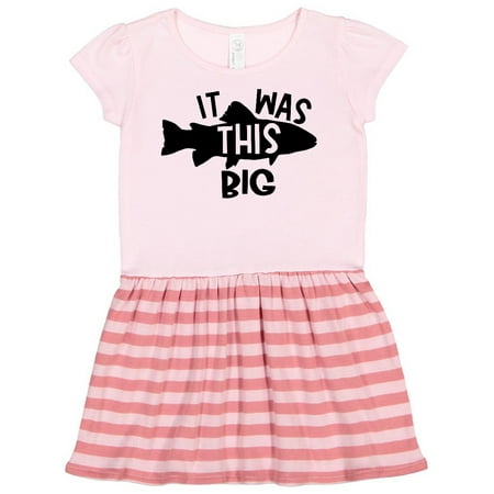 Inktastic It Was This Big Fishing Humor Gift Toddler Girl Dress