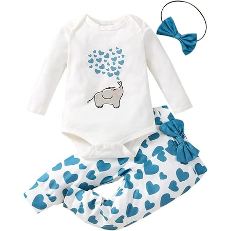 QWZNDZGR Newborn Baby Girl Long Sleeve Elephant Pattern Cotton Bodysuit Tops Heart Print Long Pant Headband 3PCS Set
QWZNDZGR Newborn Baby Girl Long Sleeve Elephant Pattern Cotton Bodysuit Tops Heart Print Long Pant Headband 3PCS Set