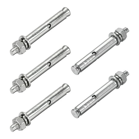 Uxcell M6x60mm Hex Expansion Bolt 304 Stainless Steel 5 Pack