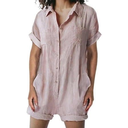 Avamo Women Jumpsuits Button Down Romper Lapel Neck Shorts Loose Bodysuit Casual Vacation Playsuit Pink XL
Avamo Women Jumpsuits Button Down Romper Lapel Neck Shorts Loose Bodysuit Casual Vacation Playsuit Pink XL