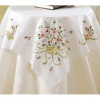 Stamped Cross Stitch Table Topper 40" x 40", Bridal Bouquet