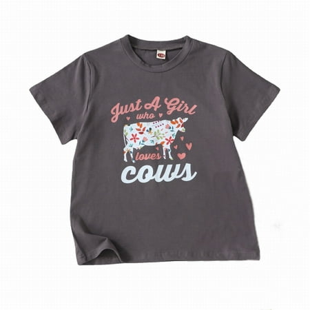 Toddler Girl Tee Girls Tops Cartoon Cattle Print Short Sleeved T Shirt Summer 4 To 9 Years For 6-7 Years
Toddler Girl Tee Girls Tops Cartoon Cattle Print Short Sleeved T Shirt Summer 4 To 9 Years For 6-7 Years