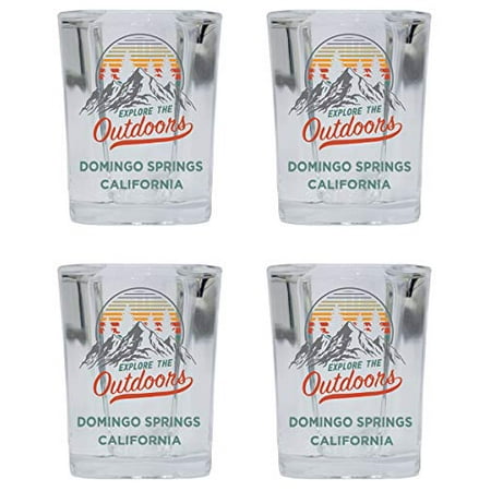 Domingo Springs California Explore the Outdoors Souvenir 2 Ounce Square Base Liquor Shot Glass 4-Pack
Domingo Springs California Explore the Outdoors Souvenir 2 Ounce Square Base Liquor Shot Glass 4-Pack