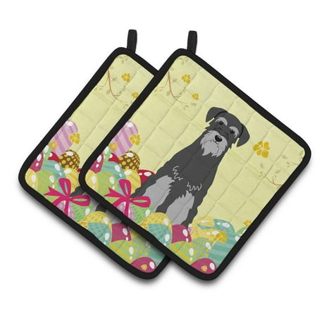 Caroline s Treasures Easter Standard Schnauzer Pair of Pot Holders