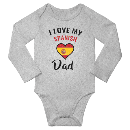 I Love My Spanish Dad Baby Long Slevve Bodysuit Unisex Gifts (Gray 18-24 Months)
I Love My Spanish Dad Baby Long Slevve Bodysuit Unisex Gifts (Gray 18-24 Months)