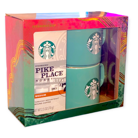 Starbucks Pike Place Roast Gift 2021 Set 2 Mugs Cups 11 oz. & Coffee 2.5 oz NEW
Starbucks Pike Place Roast Gift 2021 Set 2 Mugs Cups 11 oz. & Coffee 2.5 oz NEW