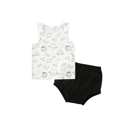 Canrulo Summer Infant Baby Boys Causal Clothes 2pcs Cartoon Pattern Printed Sleeveless Vest Tops+Shorts Sets White 18-24 Months
Canrulo Summer Infant Baby Boys Causal Clothes 2pcs Cartoon Pattern Printed Sleeveless Vest Tops+Shorts Sets White 18-24 Months