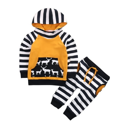 xkwyshop Newborn Baby Boy Clothes Deer Print Long Sleeve Hoodies + Long Stripe Pants 2PCS Fall Winter Outfits Set Orange
xkwyshop Newborn Baby Boy Clothes Deer Print Long Sleeve Hoodies + Long Stripe Pants 2PCS Fall Winter Outfits Set Orange