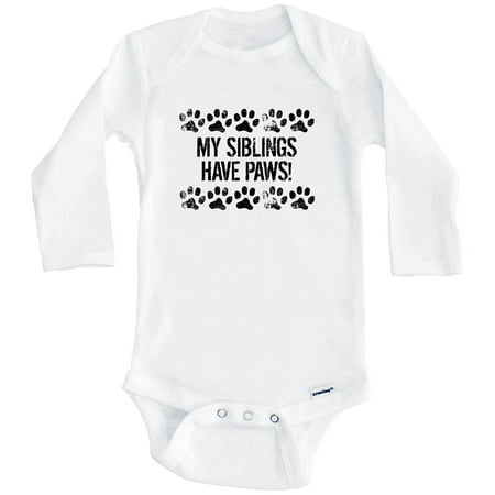 My Siblings Have Paws Funny One Piece Baby Bodysuit - Dog Baby Bodysuit For Kids (Long Sleeve) 0-3 Months White
My Siblings Have Paws Funny One Piece Baby Bodysuit - Dog Baby Bodysuit For Kids (Long Sleeve) 0-3 Months White