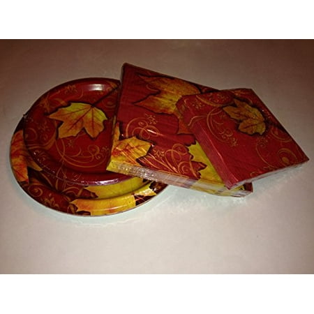 Autumn Gust~Paper Dinnerware Set~Dinner Plates Dessert Plates & Napkins