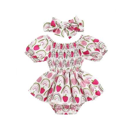Bagilaanoe Newborn Baby Girl Rompers Dress Strawberry Print Short Sleeve Bodysuit + Headband 3M 6M 12M 18M Infant One Piece Jumpsuit
Bagilaanoe Newborn Baby Girl Rompers Dress Strawberry Print Short Sleeve Bodysuit + Headband 3M 6M 12M 18M Infant One Piece Jumpsuit