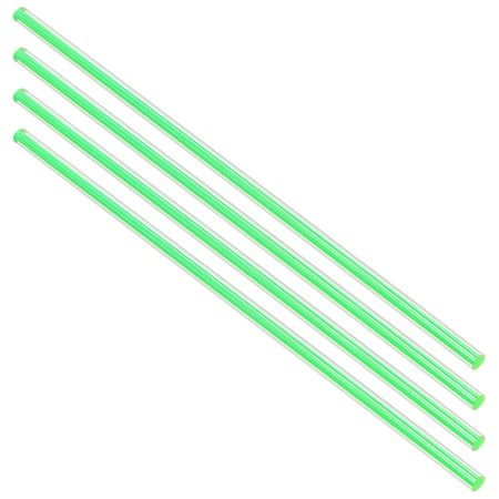 6mmx247mm Straight Green Line Solid Acrylic Round Rod Bar 4pcs
