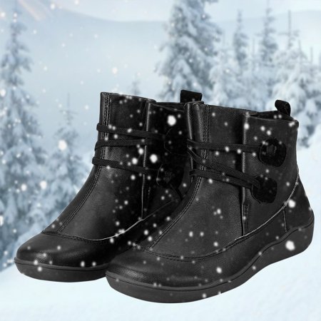 KEUSN Women Vintage Leather Boots Flat Waterproof Shoes Winter Plus Velvet Ankle Boots 
KEUSN Women Vintage Leather Boots Flat Waterproof Shoes Winter Plus Velvet Ankle Boots