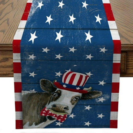 Spdoo Table Runner Independence Day for Outdoor Picnic for Dining Table