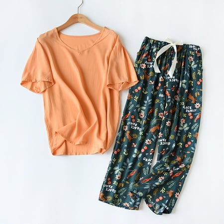 Breathable 2PCS Pajama Short Sleeve Printed Pijama Mujer Femme Loose Nightwear Suit Female Casual Homewear Pajama Set For Women
Breathable 2PCS Pajama Short Sleeve Printed Pijama Mujer Femme Loose Nightwear Suit Female Casual Homewear Pajama Set For Women