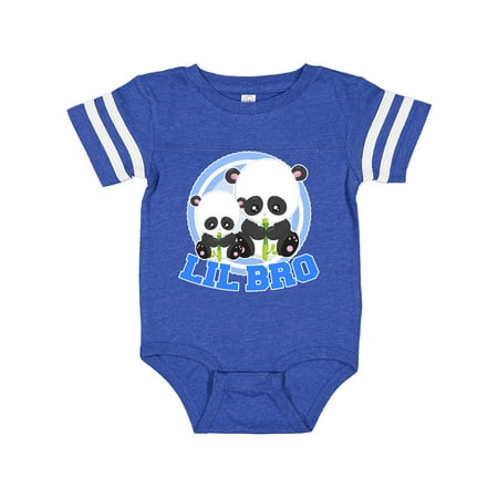 Inktastic lil bro panda Gift Baby Boy or Baby Girl Bodysuit