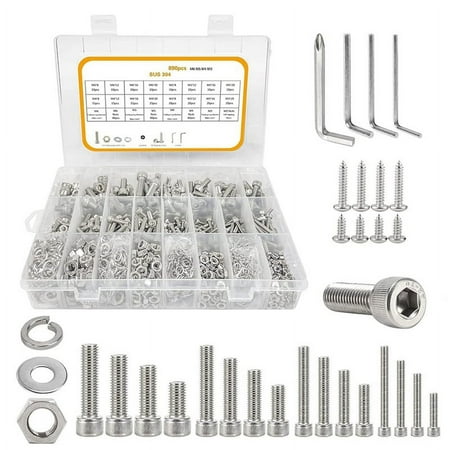 890Pcs M3-M6 Screw Assortment Bolts and Nuts Kit Socket Cap Screws Hex Screws Assortment Set
890Pcs M3-M6 Screw Assortment Bolts and Nuts Kit Socket Cap Screws Hex Screws Assortment Set