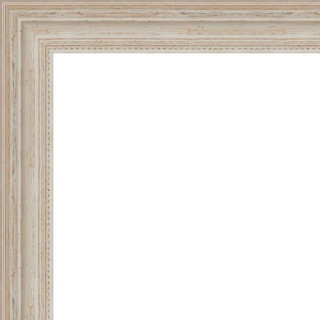 6x8 Weathered White Ornate Frame w/ a Beaded Lip - 'River Wash' Wide - Great for Posters, Photos, Art Prints, Mirro