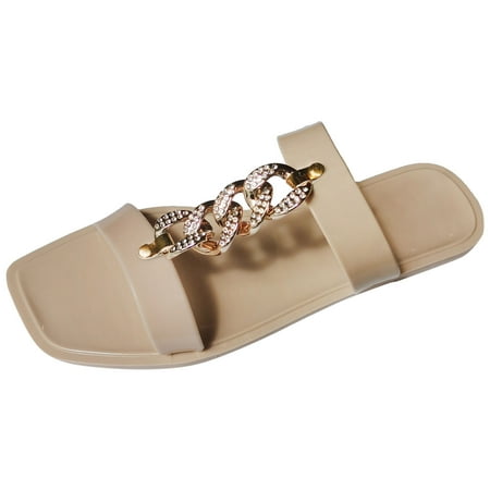 QYZEU Sandals Women Solid Color Flat Slippers Fashion Mental Buckle Lightweight Casual Beach Slippers Open Toe Breathable Sandals Pink 40
QYZEU Sandals Women Solid Color Flat Slippers Fashion Mental Buckle Lightweight Casual Beach Slippers Open Toe Breathable Sandals Pink 40