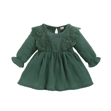 NZRVAWS 4T Toddler Baby Girls Dress Solid Color Pagoda Sleeve Round Neck Long Sleeve Dress 1Pcs Sun Dress 4-5T Green
NZRVAWS 4T Toddler Baby Girls Dress Solid Color Pagoda Sleeve Round Neck Long Sleeve Dress 1Pcs Sun Dress 4-5T Green