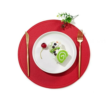 bangyoudaoo 1PC Place Mats PU Leather Ideal for the Kitchen Table Non-Slip and Washable Round Red
bangyoudaoo 1PC Place Mats PU Leather Ideal for the Kitchen Table Non-Slip and Washable Round Red