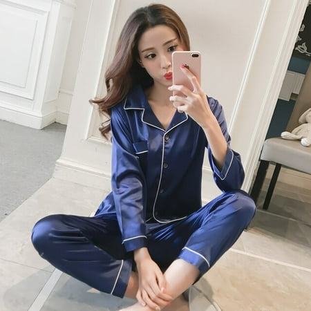 DanceeMangoo Long Sleeve Silk Pajamas Suit Women Autumn Pajama Sets Silk Satin Pijama Sleepwear Pyjamas 3XL 4XL 5XL Nightwear Set
DanceeMangoo Long Sleeve Silk Pajamas Suit Women Autumn Pajama Sets Silk Satin Pijama Sleepwear Pyjamas 3XL 4XL 5XL Nightwear Set