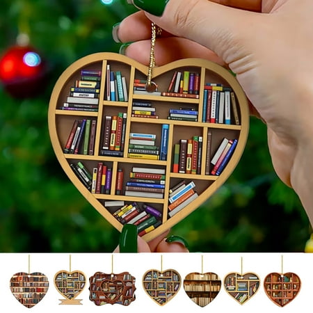 UDIYO 5PCS Christmas Pendant with Lanyard Unique Acrylic Vintage Bookcase Design Heart Ornament Decor Double-sided Printing Car Hanging Pendant for Home
UDIYO 5PCS Christmas Pendant with Lanyard Unique Acrylic Vintage Bookcase Design Heart Ornament Decor Double-sided Printing Car Hanging Pendant for Home