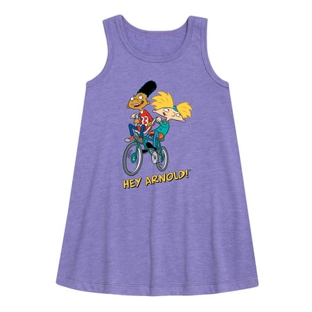 Hey Arnold! - Arnold and Gerold Bike - Toddler and Youth Girls A-line Dress