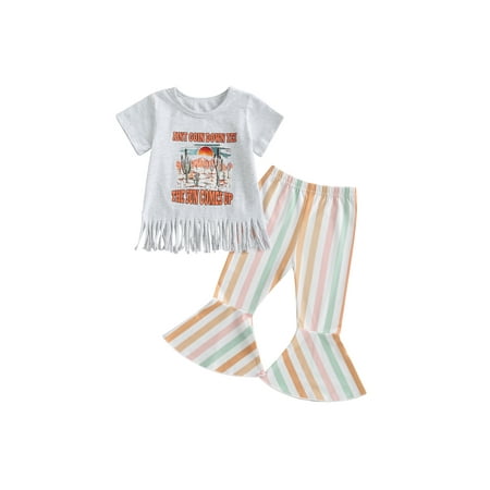 Newborn Infant Baby Girl Clothes Set Rainbow Romper Bodysuit Flare Pant Bell-Bottom Summer Outfit 3Pcs
Newborn Infant Baby Girl Clothes Set Rainbow Romper Bodysuit Flare Pant Bell-Bottom Summer Outfit 3Pcs