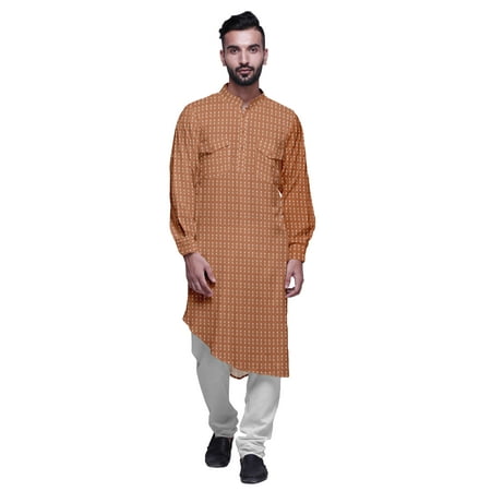 Atasi Asymmetric Style Rayon Mens Kurta Printed Long Casual Kurta Shirt
