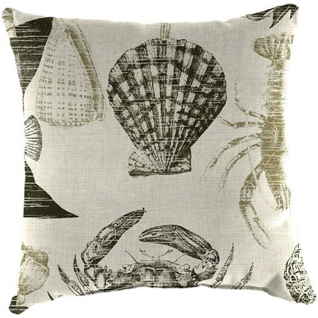 Jordan Manufacturing Indoor/Outdoor Patio Square Toss Pillow, Sealife Driftwood
