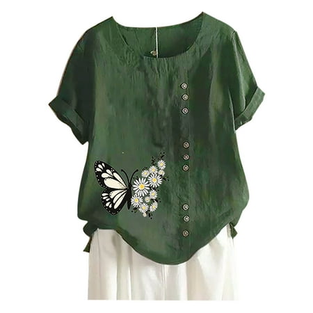 Simplmasygenix Women Tops Summer Clearance Women s Summer O-Neck Short Sleeve Butterfly Printed Loose Shirt Tops Blouse
Simplmasygenix Women Tops Summer Clearance Women s Summer O-Neck Short Sleeve Butterfly Printed Loose Shirt Tops Blouse