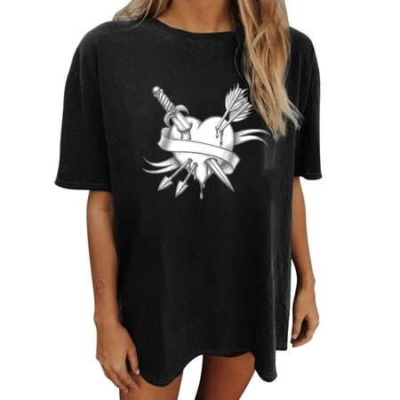 Blouses for Women Dressy Casual Women s Fashion Summer Round Neck Drop Sleeves Leisure Short Sleeve Printing Tops Corset Tops for Women Black XL
Blouses for Women Dressy Casual Women s Fashion Summer Round Neck Drop Sleeves Leisure Short Sleeve Printing Tops Corset Tops for Women Black XL