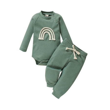 SHIBAOZI Newborn Baby Boy Girl Waffle Clothes Set Winter Long Sleeve Romper Tops and Pants Solid Outfits
SHIBAOZI Newborn Baby Boy Girl Waffle Clothes Set Winter Long Sleeve Romper Tops and Pants Solid Outfits