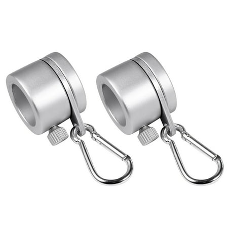 Hemoton 2 PCS/Set 1 inch Rotating Flag Pole Clip Mounting Rings with Metal Clips