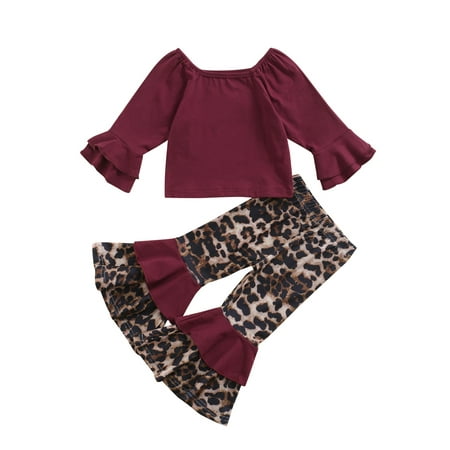 2-7 Y Toddler Little Girl Clothes Flare Sleeve T-Shirt Tops + Leopard Print Bell-Bottom Pants Set 2Pcs Outfits
2-7 Y Toddler Little Girl Clothes Flare Sleeve T-Shirt Tops + Leopard Print Bell-Bottom Pants Set 2Pcs Outfits