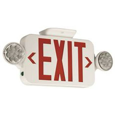 

Compass Led Combination Exit/Emergency Light Red Letters White Damp Location Listed Remote Capacity
