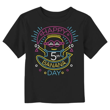 Toddler s Despicable Me Happy 5th Banana Day Graphic Tee Black 4T