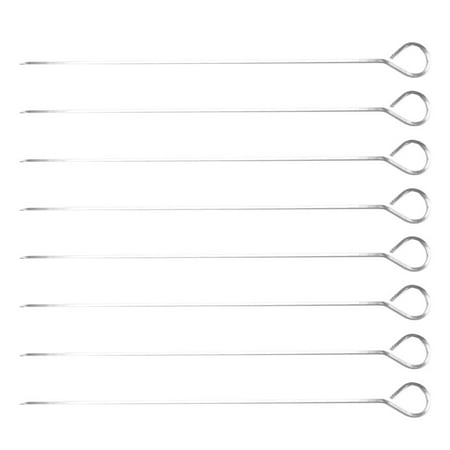 HOMEMAXS 8pcs Stainless Steel Skewers Grilling Skewers Outdoor BBQ Kabobs Skewers