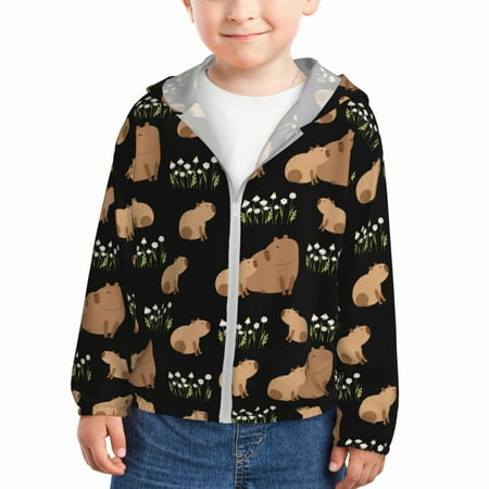 Rash Guard for Boys Girls - Capybaras Daisy Lightweight Long Sleeve Sun Protection Jacket Hooded Cooling Swim Shirt with Zipper for Toddler Kids Children
Rash Guard for Boys Girls - Capybaras Daisy Lightweight Long Sleeve Sun Protection Jacket Hooded Cooling Swim Shirt with Zipper for Toddler Kids Children