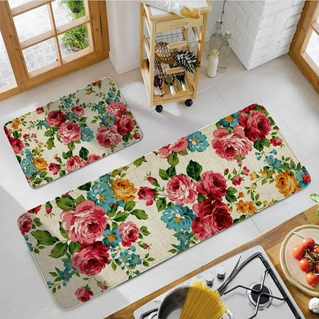 Kitchen Mats for Floor Set of 2 Pieces Kitchen Rugs and Mats Non Skid Washable Kitchen Floor Mat(17 Wx30 L+17 Wx 47 L Pink Red Roses Floral)
Kitchen Mats for Floor Set of 2 Pieces Kitchen Rugs and Mats Non Skid Washable Kitchen Floor Mat(17 Wx30 L+17 Wx 47 L Pink Red Roses Floral)