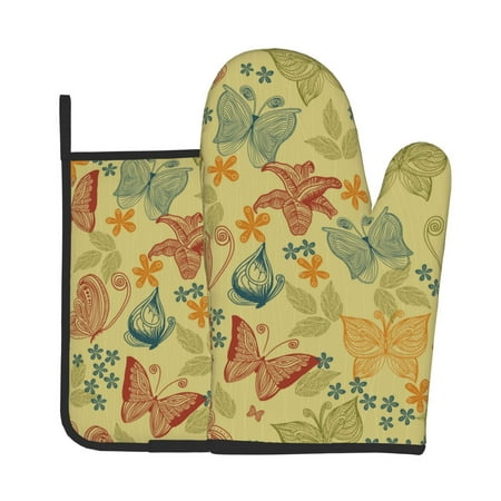 Junzan Floral with Butterflies Pattern Oven Mitts and Pot Holders 2 pcs Set Potholders BBQ Gloves Long Kitchen Oven Glove for Cooking Baking Grilling (2-Piece Set 11 Inch)
Junzan Floral with Butterflies Pattern Oven Mitts and Pot Holders 2 pcs Set Potholders BBQ Gloves Long Kitchen Oven Glove for Cooking Baking Grilling (2-Piece Set 11 Inch)