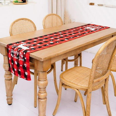 Christmas Classic Red and Black Cotton Burlap Buffalo Check Table Runners Christmas Decorative Elk Christmas Tree Printed Table Cloth for Family Hoilday Party Home Decorative Supplies
Christmas Classic Red and Black Cotton Burlap Buffalo Check Table Runners Christmas Decorative Elk Christmas Tree Printed Table Cloth for Family Hoilday Party Home Decorative Supplies