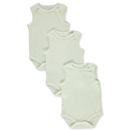 Bon Bebe Unisex 3-Pack Sleeveless Bodysuits - white 12 months (Infant)