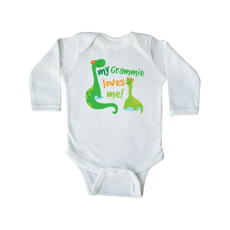 Inktastic My Grammie Loves Me Grandson Gift Gift Baby Boy Long Sleeve Bodysuit