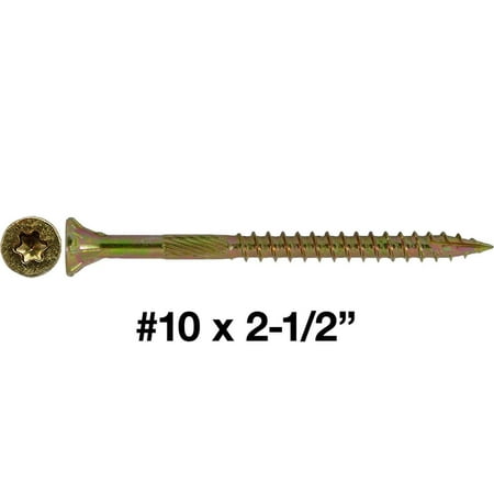 Jake Sales Brand #10 X 2-1/2 Torx/Star Wood Screw ~ 77 Screws - Multipurpose Yellow Zinc Coated - 1 Pound
Jake Sales Brand #10 X 2-1/2 Torx/Star Wood Screw ~ 77 Screws - Multipurpose Yellow Zinc Coated - 1 Pound