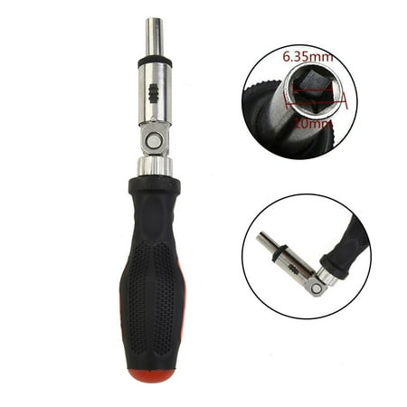 BAMILL 1/4 Inch Hex Left Right 180Degree Rotating Ratchet Screwdriver Drive Tackle Tool